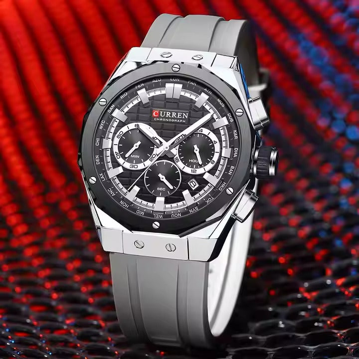 CURREN 8464 Men's Rubber Straps Watch