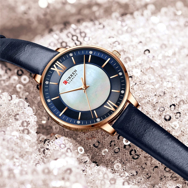 CURREN 9080 Women's Leather Straps Watch