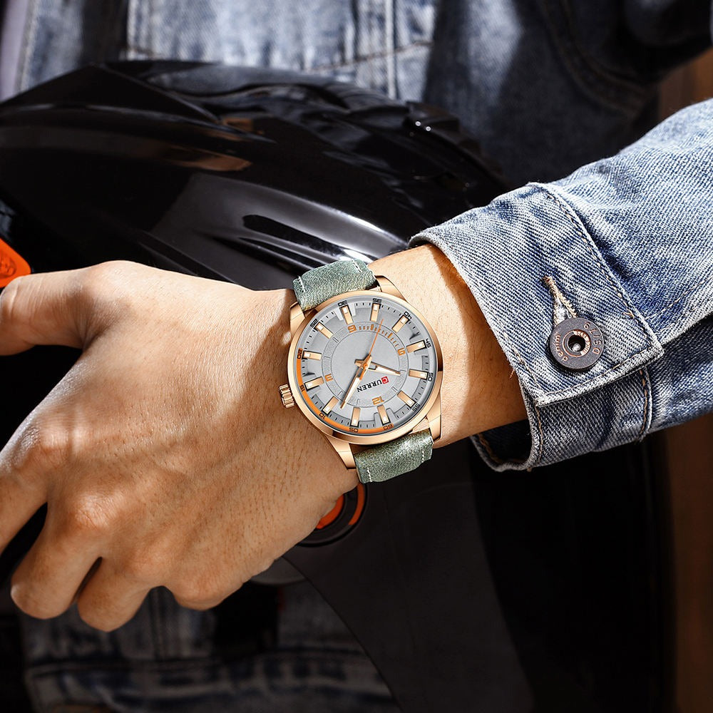 CURREN 8390 Men's Leather Straps Watch