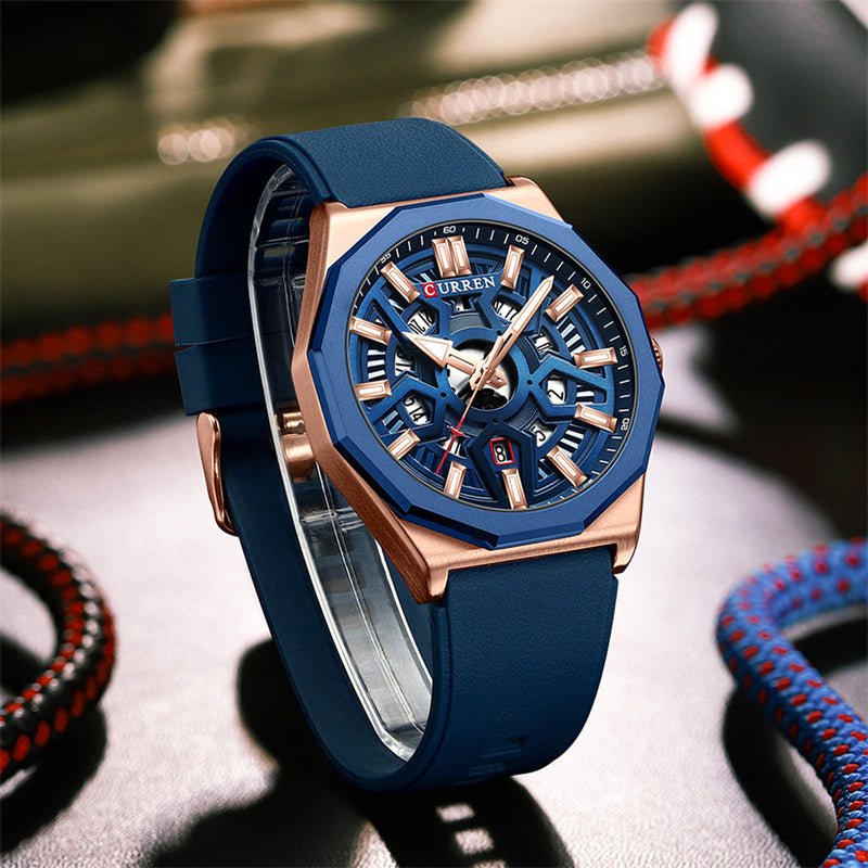 CURREN 8437 Men's Rubber Straps Watch