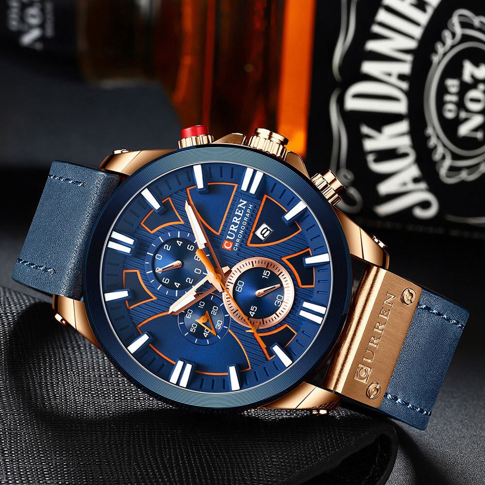 CURREN 8346 Men's Leather Straps Watch