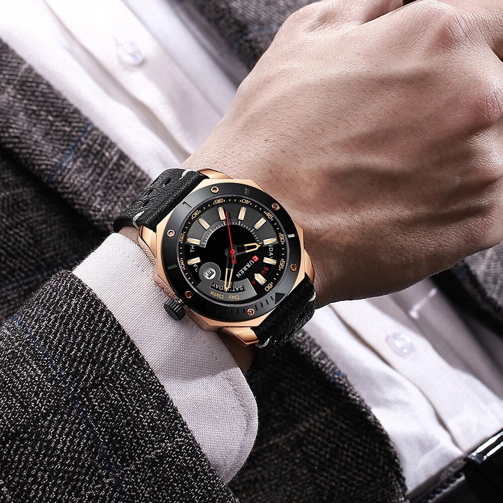CURREN 8344 Men's Leather Straps Watch