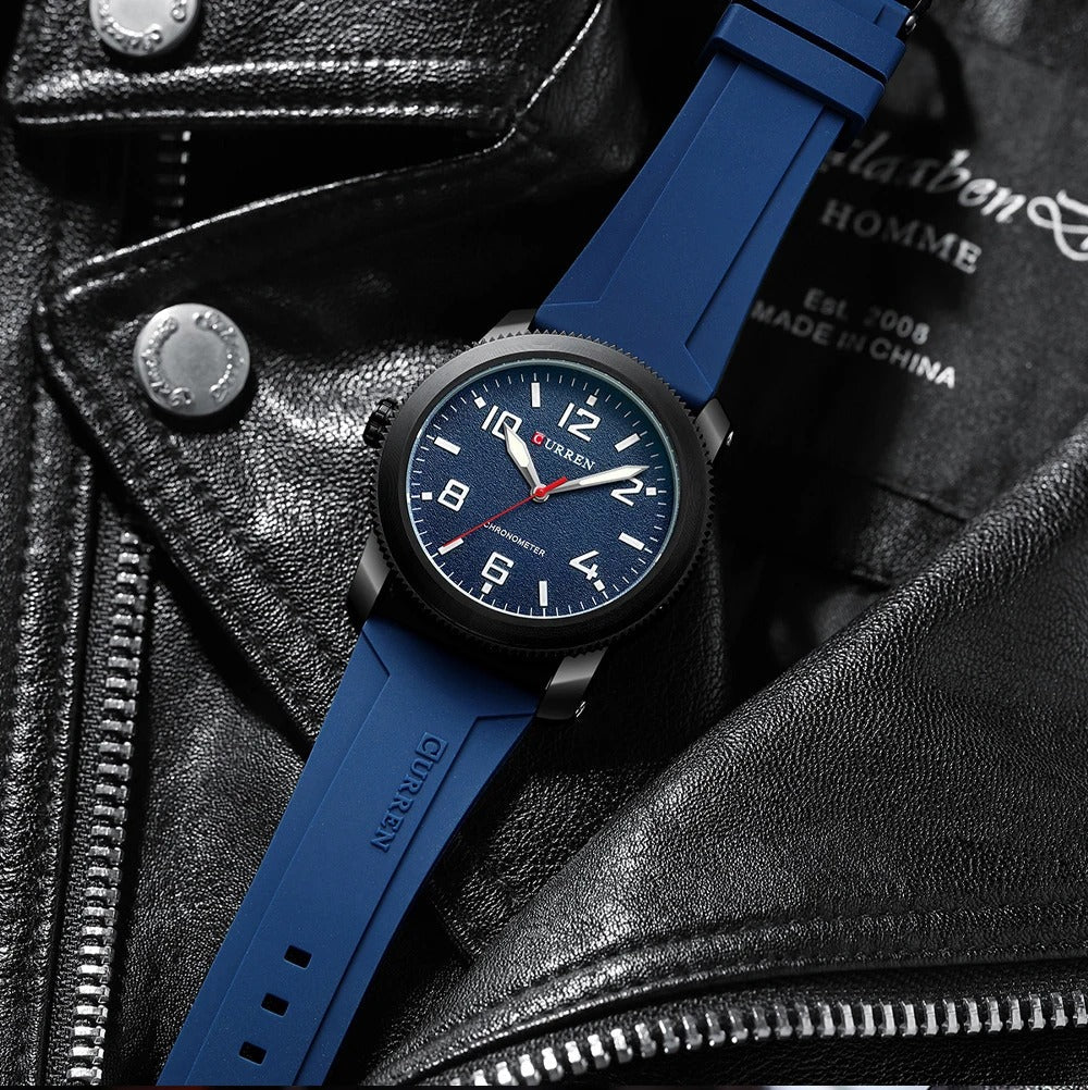 CURREN 8454 Men's Rubber Straps Watch