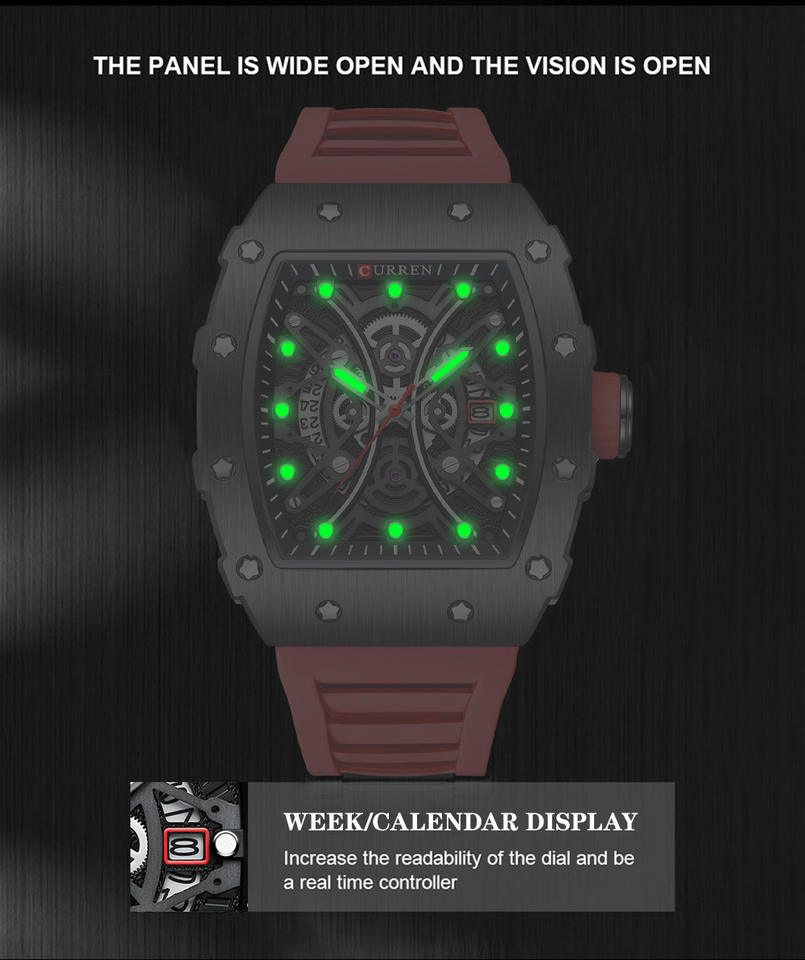 CURREN 8438 Men's Rubber Straps Watch