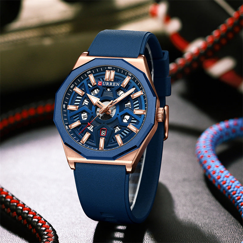 CURREN 8437 Men's Rubber Straps Watch