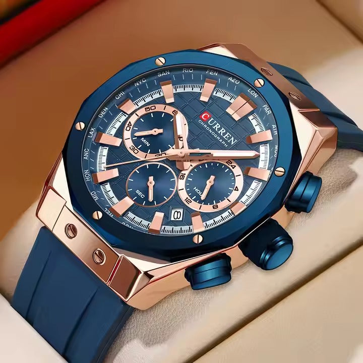 CURREN 8464 Men's Rubber Straps Watch