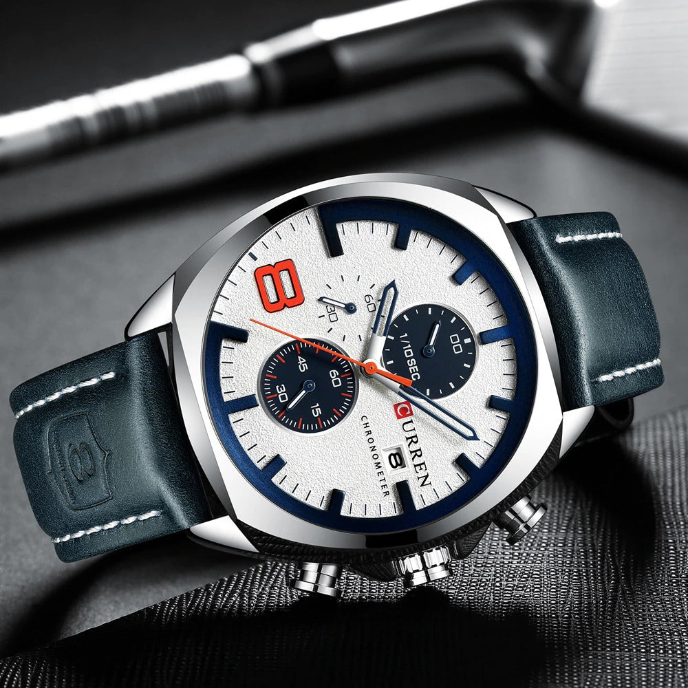 CURREN 8324 Men's Leather Straps Watch