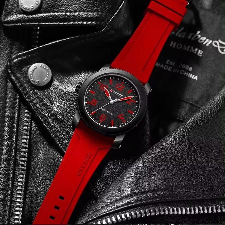 CURREN 8454 Men's Rubber Straps Watch