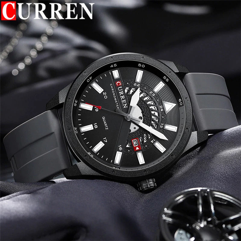 CURREN 8421 Men's Rubber Straps Watch