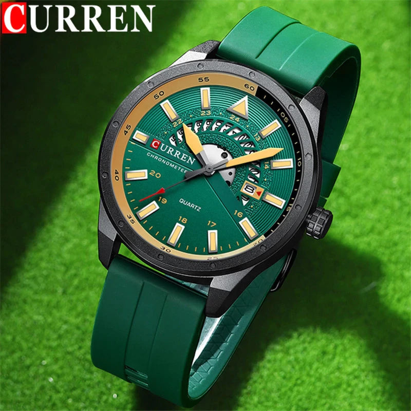 CURREN 8421 Men's Rubber Straps Watch